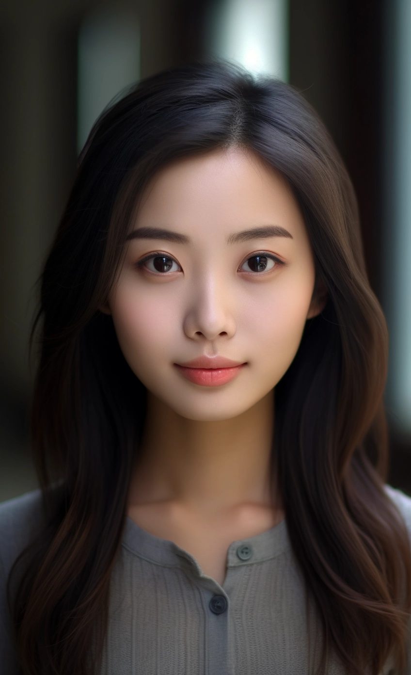 25岁中国女孩的肖像照