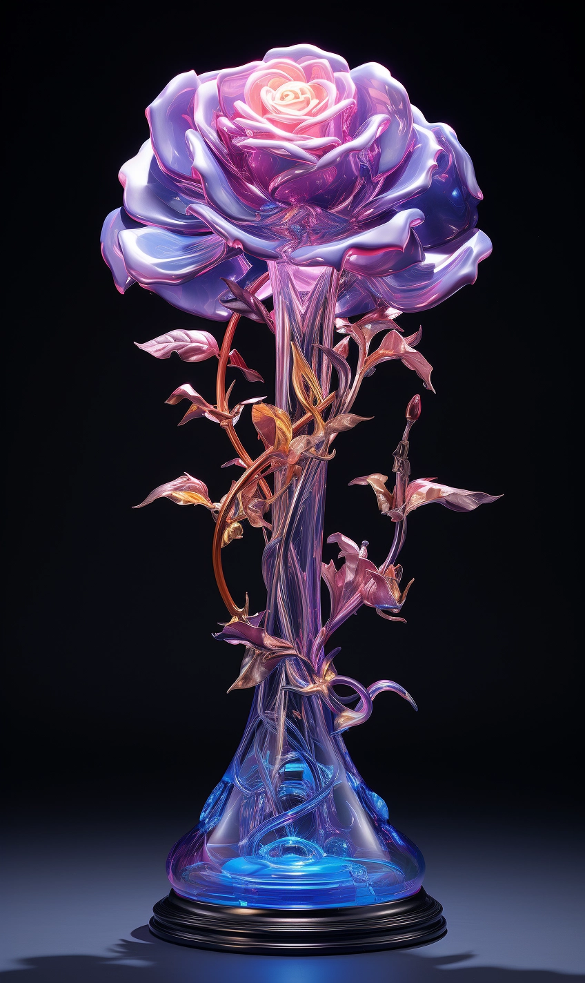 玻璃制成的紫罗兰玫瑰