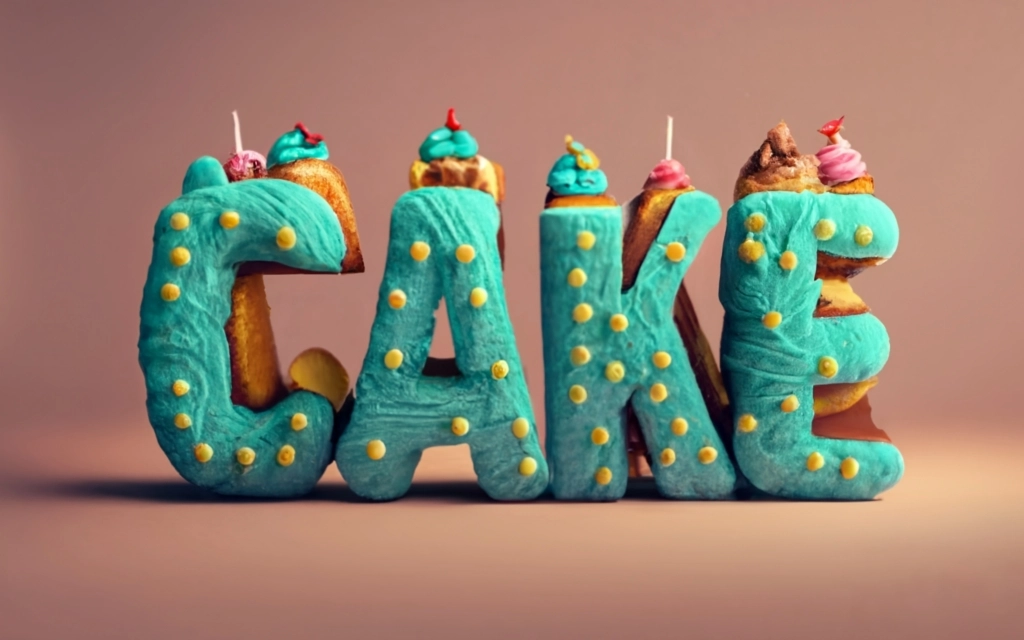 用蛋糕生成文字“cake”