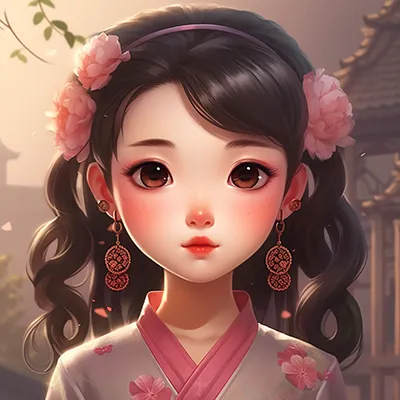 一个有着年轻和活力外表的中国女孩。她的脸型圆润、有些微的心形。她的眼睛明亮、表情丰富，双眼皮而且有着长长的睫毛。她的鼻子小巧挺直。她的嘴唇自然饱满，颜色略带粉色。